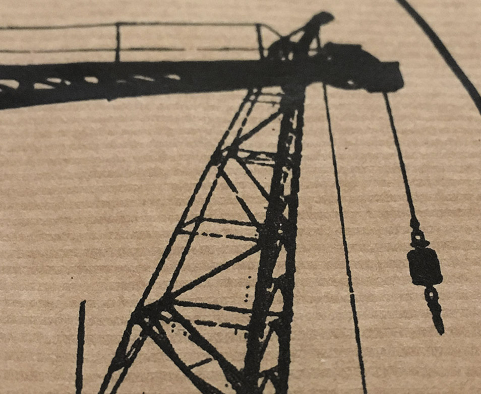 Dockland - Siebdruck auf Natron-Kraft-Papier