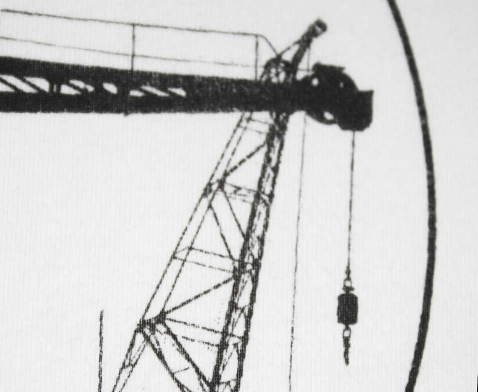 Dockland - shirt für Jungs, ecru, siebdruck, textidruck, bio-baumwolle, shirts, design, grafik, druck, bedruckt, kran, industrie