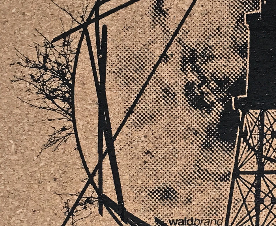 kork, kork-mousepad, unterlage, untersetzer, coaster, platzmatte, korkmatte mit siebdruck, siebdruck poster, DIN A3, grafik, design, siebdruck auf kork, korkdruck, pinnwand, La communion Kork Siebdruck