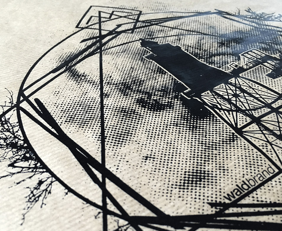 Siebdruck Poster, Natronkraftpapier, print, poster, plakate, design, gestaltung, grafikdesign, vögel, schwarz, braun, turm, schamanismus, nature, trees, bäaume, natur, galaxie, tower, goldener schnitt